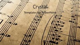  Presentation with old music sheet - Beautiful presentation theme featuring boy with gifts isolated on white background backdrop and a coral colored foreground