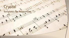  Presentation with old music sheet - PPT theme with old sheet of music background and a cream colored foreground
