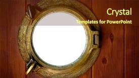  Presentation with old ship - Cool new PPT theme with old ship - close-up of a closed boat backdrop and a tawny brown colored foreground