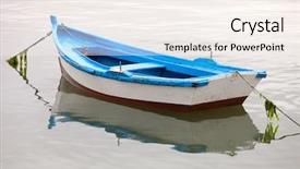  Presentation with old fishing boat - Theme enhanced with old ship - lonely fishing boat background and a cream colored foreground