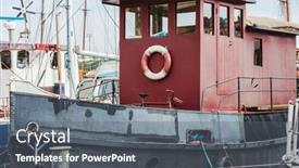  Presentation with old ship - PPT layouts enhanced with old-ship-docked background and a gray colored foreground