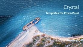  Presentation with black sea - Slides enhanced with old-shipwreck-reinforced-concrete-barge background and a ocean colored foreground