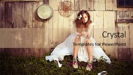  Presentation with lonely - Presentation enhanced with old shoes - lonely bride at one background and a coral colored foreground