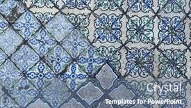  Presentation with ceramic tiles - Slide deck consisting of old-sicilian-style-ceramic-tiles background and a ocean colored foreground