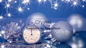  Presentation with silver christmas - Presentation consisting of old-silver-clock-close background and a teal colored foreground