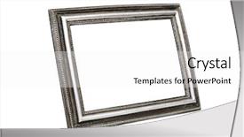  Presentation with picture frame - Beautiful PPT theme featuring old silver picture frame isolated over white with clipping path backdrop and a white colored foreground