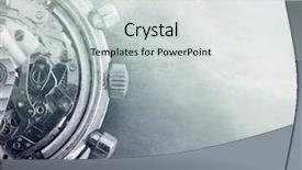  Presentation with watch gears - Audience pleasing presentation consisting of old silver watch showing mechanism backdrop and a light gray colored foreground
