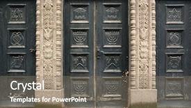  Presentation with romania - PPT layouts consisting of old sinagogue of arad romania background and a coral colored foreground