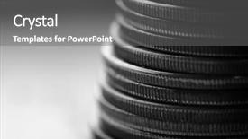  Presentation with cash - Audience pleasing PPT theme consisting of old siver coins for money cash representing wealth and riches backdrop and a gray colored foreground