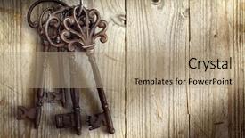  Presentation with skeleton - Slide deck consisting of old skeleton keys hanging background and a coral colored foreground