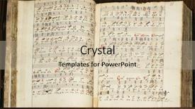  Presentation with manuscript - Presentation with music arrangement - old slavonic manuscript background and a soft green colored foreground