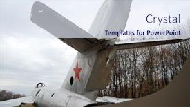  Presentation with soviet - Colorful slide deck enhanced with old-soviet-abandoned-military-airplane backdrop and a sky blue colored foreground