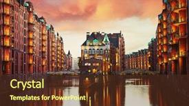  Presentation with hamburg - Amazing presentation theme having old speicherstadt in hamburg illuminated backdrop and a tawny brown colored foreground
