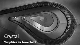  Presentation with stairway - Slide set consisting of old spiral staircase black background and a dark gray colored foreground