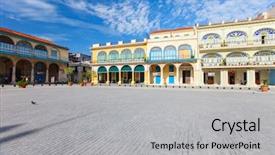  Presentation with square - Colorful slides enhanced with old square in havana cuba backdrop and a light gray colored foreground