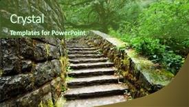  Presentation with steps - Slide deck featuring old stairs in forest background and a tawny brown colored foreground