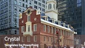  Presentation with old house - Beautiful PPT theme featuring old state house boston backdrop and a tawny brown colored foreground