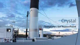  Presentation with lake - Theme having old-steamer-on-a-beautiful background and a light blue colored foreground