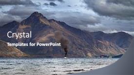  Presentation with queenstown - PPT layouts with old-steamship-on-wakatipu-lake background and a ocean colored foreground