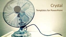  Presentation with 1950s style - Presentation design with old steel fan grunge wall background and a cream colored foreground