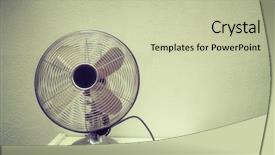  Presentation with 1950s style - Colorful presentation theme enhanced with old steel fan grunge wall backdrop and a mint green colored foreground