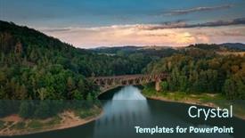  Presentation with steel bridge - PPT theme enhanced with old-steel-railway-bridge-over background and a tawny brown colored foreground