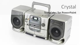  Presentation with boom box - Audience pleasing presentation theme consisting of old-stereo-boom-box-portable backdrop and a white colored foreground