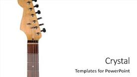  Presentation with electric guitar - Slides with old stone - part of electric guitar isolated background and a white colored foreground