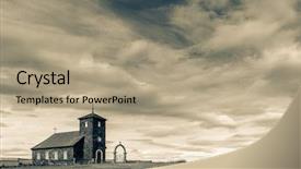  Presentation with old stone age - Colorful presentation theme enhanced with old stone church in northwest backdrop and a  colored foreground