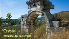  Presentation with ancient ruins - Beautiful slides featuring old-stone-gate-to-xanthos backdrop and a tawny brown colored foreground