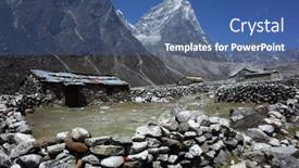  Presentation with everest - PPT theme having old-stone-house-in-phulaji background and a ocean colored foreground