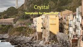  Presentation with rocky - Cool new PPT theme with old-stone-houses-and-lighthouse backdrop and a tawny brown colored foreground