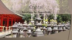  Presentation with japan sakura - Amazing slides having old-stone-japanese-lanterns backdrop and a mint green colored foreground