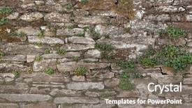  Presentation with stone masonry - Presentation design having old stone masonry background texture background and a  colored foreground
