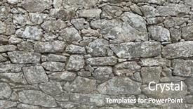  Presentation with old stone age - Amazing slide deck having old stone masonry background texture backdrop and a gray colored foreground