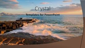  Presentation with old time americana - PPT theme featuring old-stone-pier-in-sunset background and a light blue colored foreground