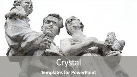  Presentation with family children - Audience pleasing slides consisting of old stone statue of family backdrop and a gray colored foreground