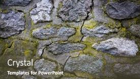  Presentation with stone - PPT theme featuring old-stone-wall-abstact-background background and a tawny brown colored foreground