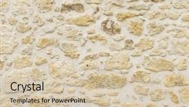  Presentation with old buildings - Cool new presentation theme with old stone wall texture backdrop and a soft green colored foreground