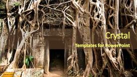 Presentation with ancient doorway - Cool new presentation theme with old stones - angkor wat complex in seam backdrop and a tawny brown colored foreground