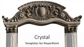  Presentation with gothic - Beautiful presentation theme featuring old stones - grungy gothic arch cutout backdrop and a white colored foreground