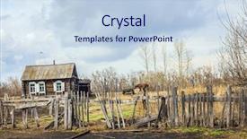  Presentation with broken home - Colorful slide deck enhanced with golden waffle rolls with condensed backdrop and a coral colored foreground