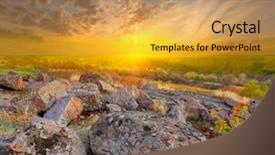  Presentation with stones - Amazing PPT layouts having old-stones-on-sunset-background backdrop and a yellow colored foreground