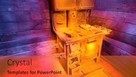  Presentation with light colors - Amazing PPT theme having old stove light painted in vivid colors backdrop and a gold colored foreground