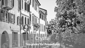  Presentation with canal - Presentation consisting of old-street-along-canal background and a gray colored foreground