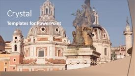  Presentation with architecture old - Beautiful theme featuring old-street-in-ancient-rome backdrop and a light blue colored foreground