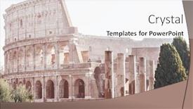  Presentation with architecture old - PPT theme with old-street-in-ancient-rome background and a white colored foreground