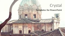  Presentation with architecture old - PPT theme consisting of old-street-in-ancient-rome background and a cream colored foreground