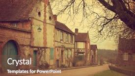  Presentation with old style - Slides having old street in medieval village background and a tawny brown colored foreground