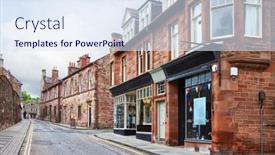  Presentation with scotland - Amazing slides having old-street-in-melrose-scottish backdrop and a sky blue colored foreground